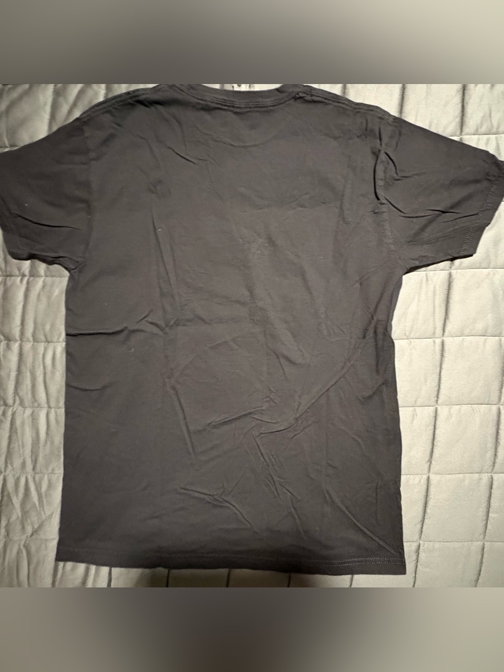Unique Vintage Black Graphic Tee with White Logo - Picture 3 of 4